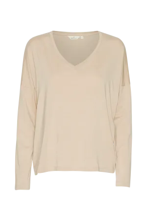 Joline LS V-neck - Sesame