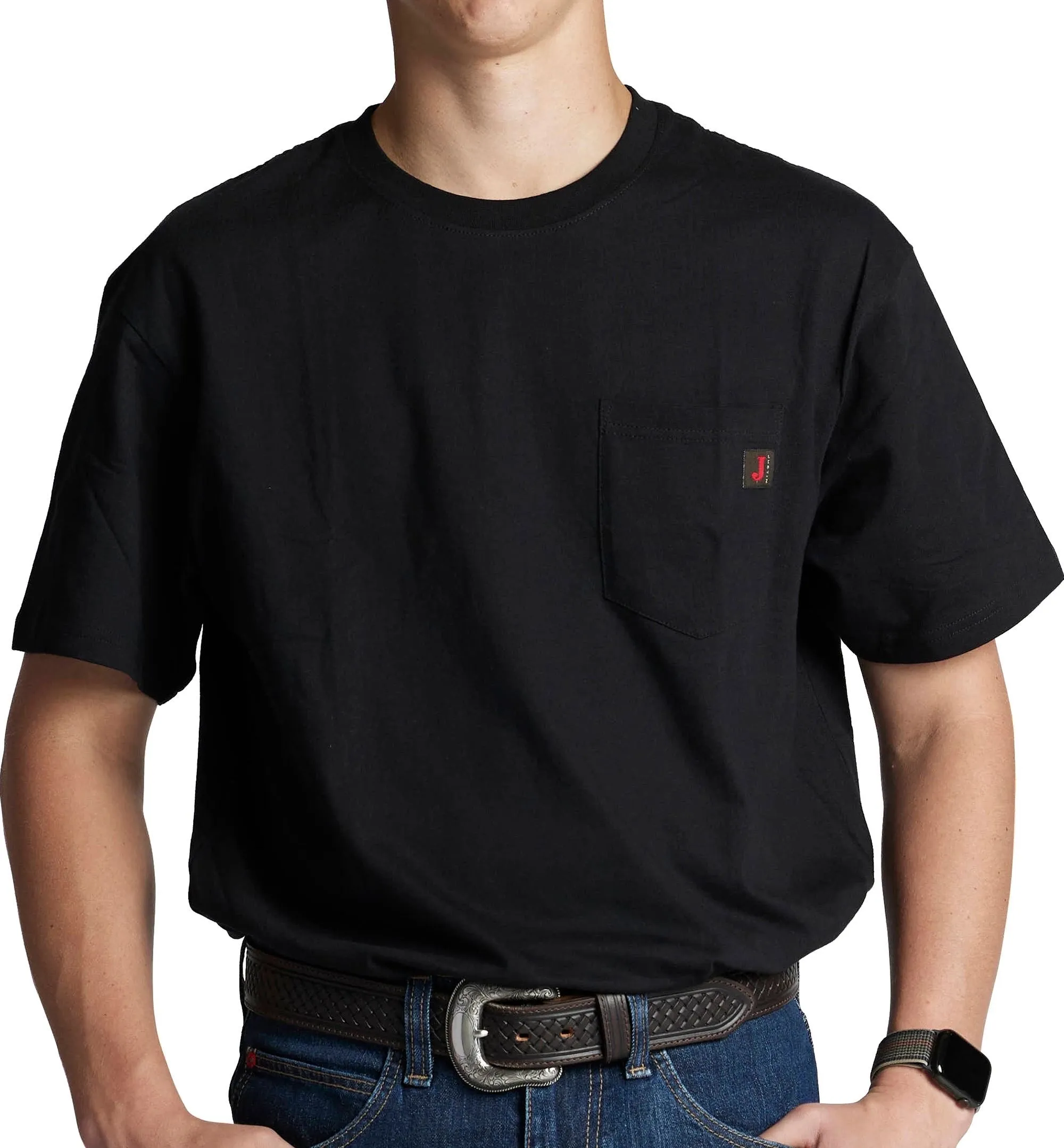 Justin Men's Patriotic Pocket Graphic Tee in Black
