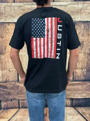Justin Men's Patriotic Pocket Graphic Tee in Black