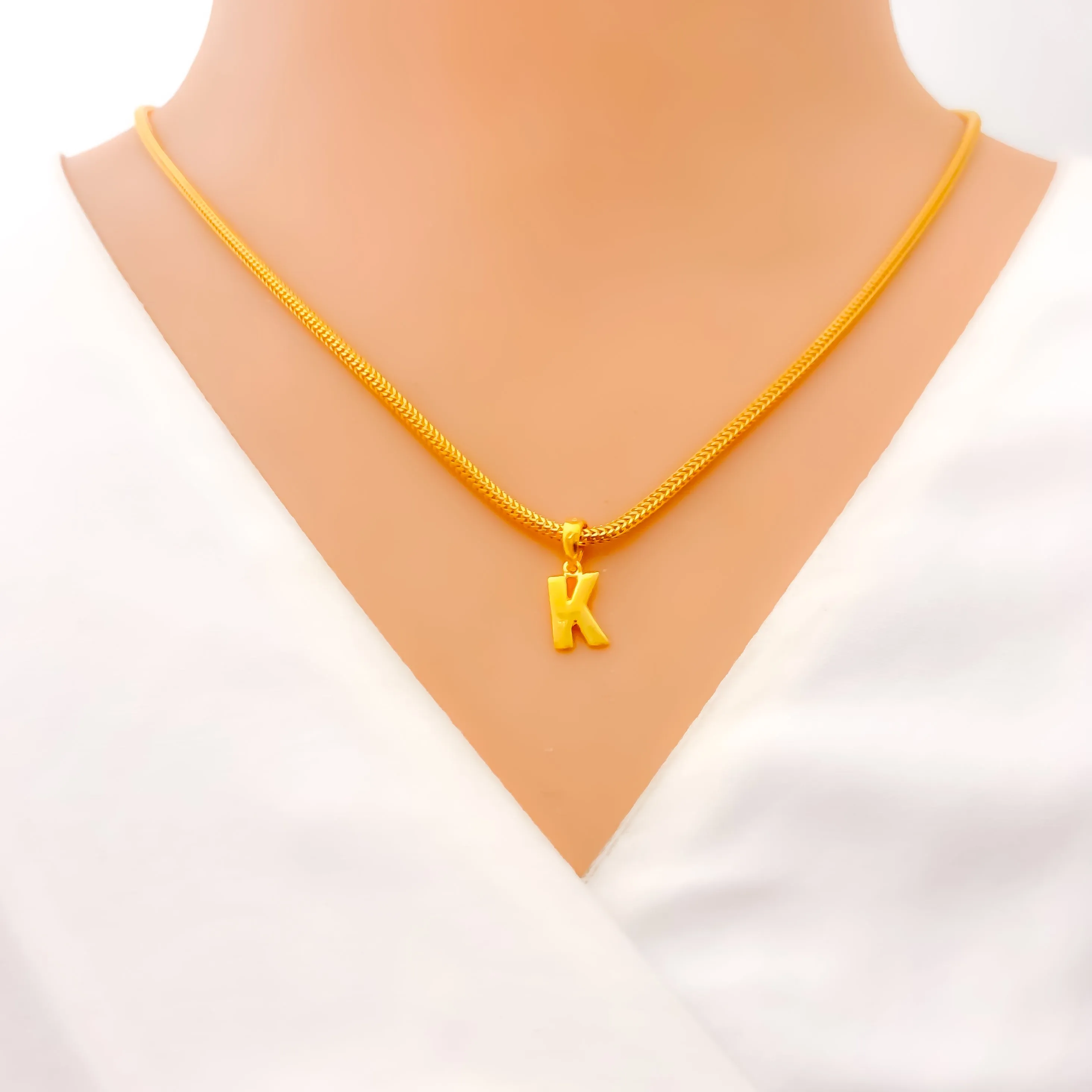 K 22k Gold Letter Pendant