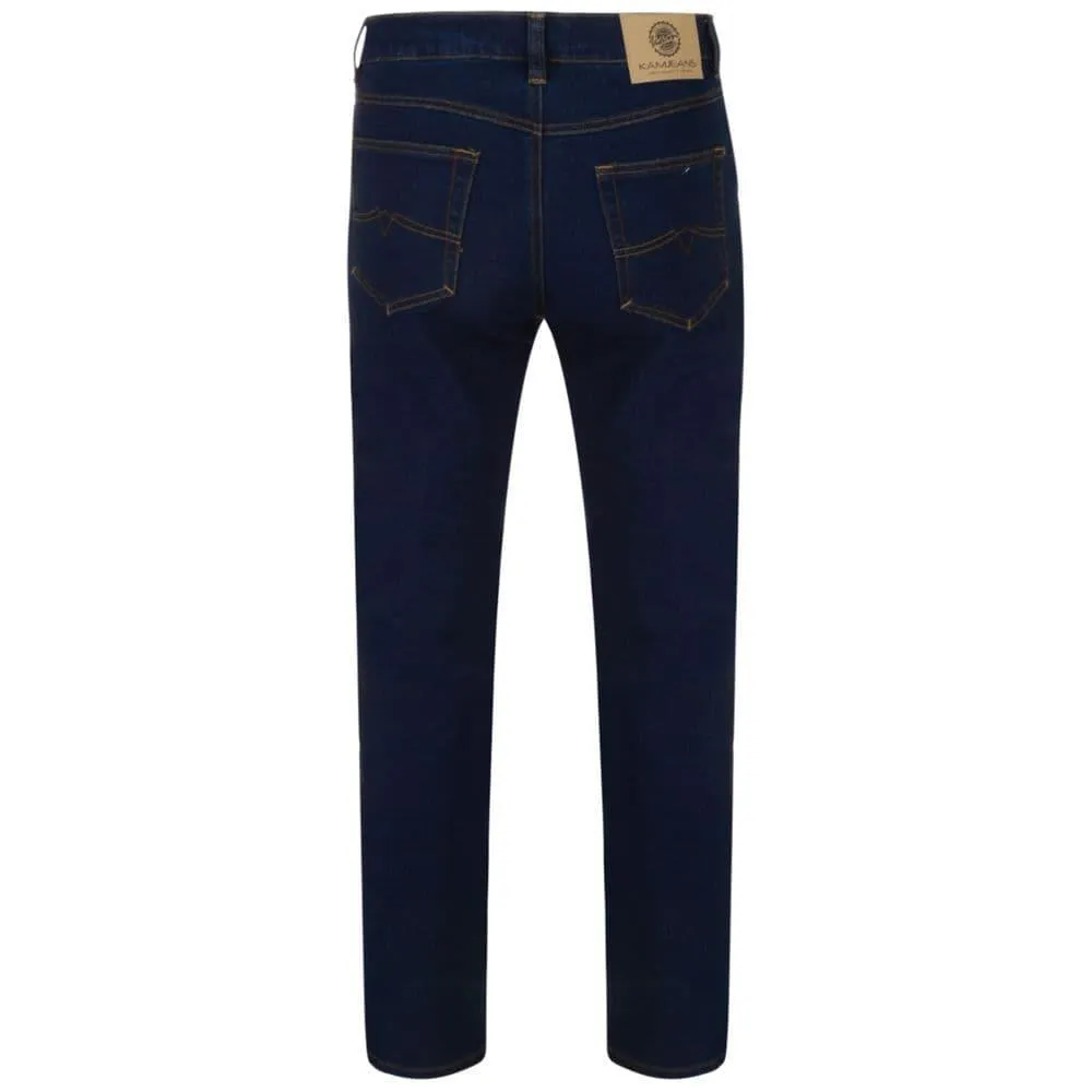 Kam Men's Regular Fit Stretch Jeans in Indigo Waist Size  62" to 70"