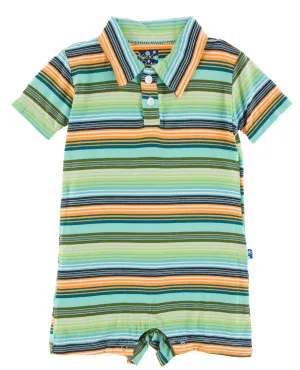 KicKee Pants Cancun Glass Stripe Polo Romper
