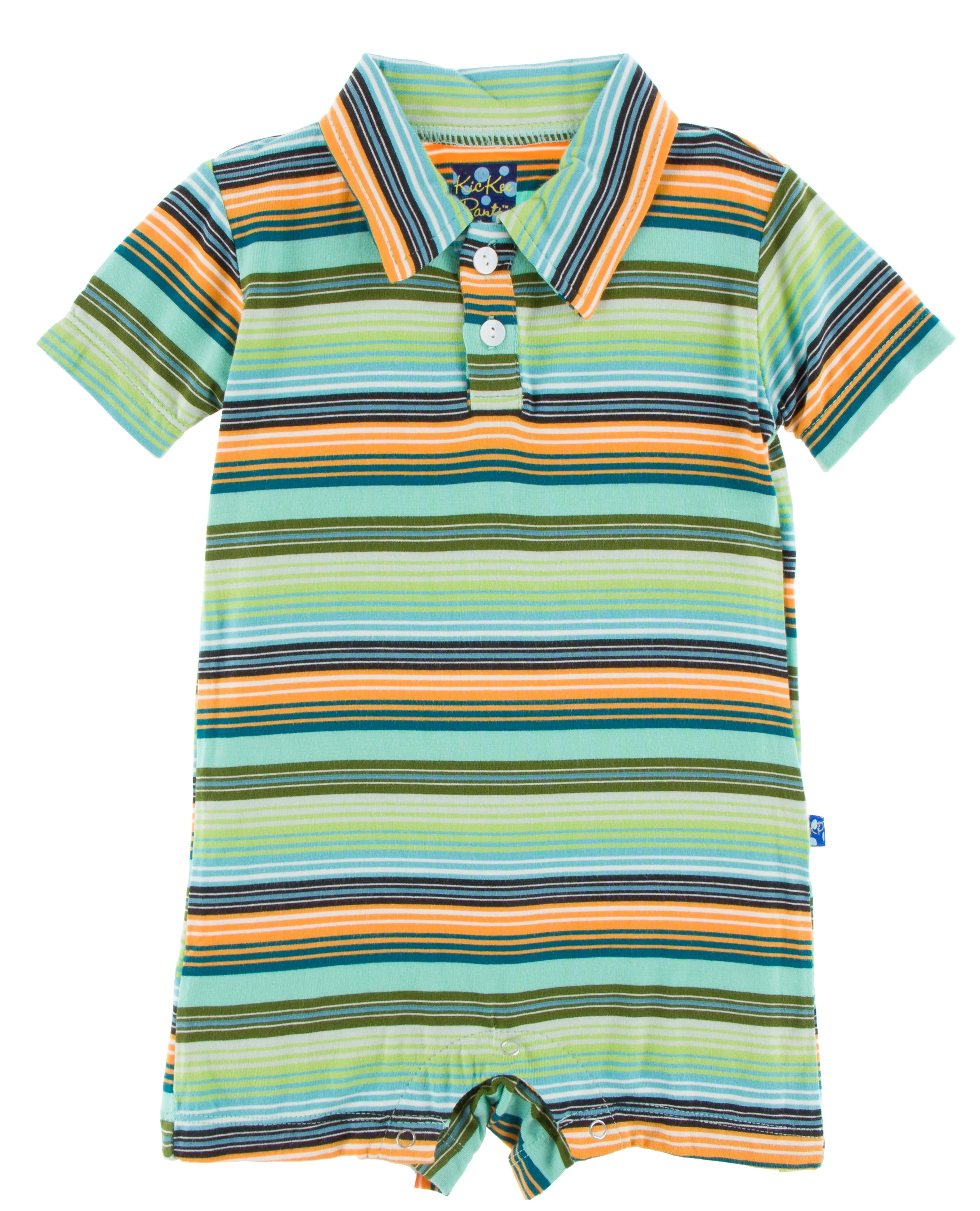 KicKee Pants Cancun Glass Stripe Polo Romper