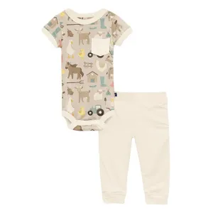 KicKee Pants Pocket One Piece & Pants - Latte Morning on the Farm