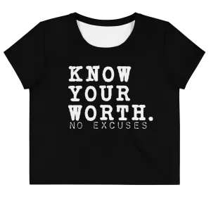 Know your Worth Loose Crop Tee
