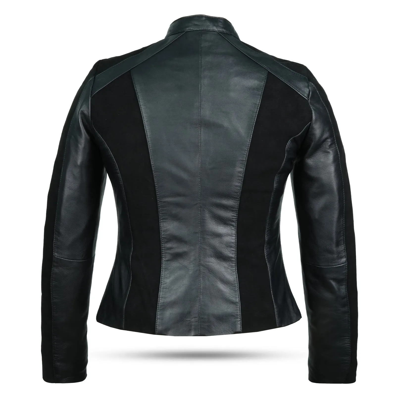Ladies Black Suede Biker  Leather Jacket
