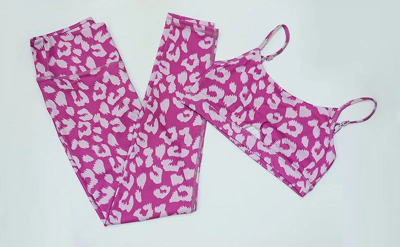 Leapard Print  Gym Sets