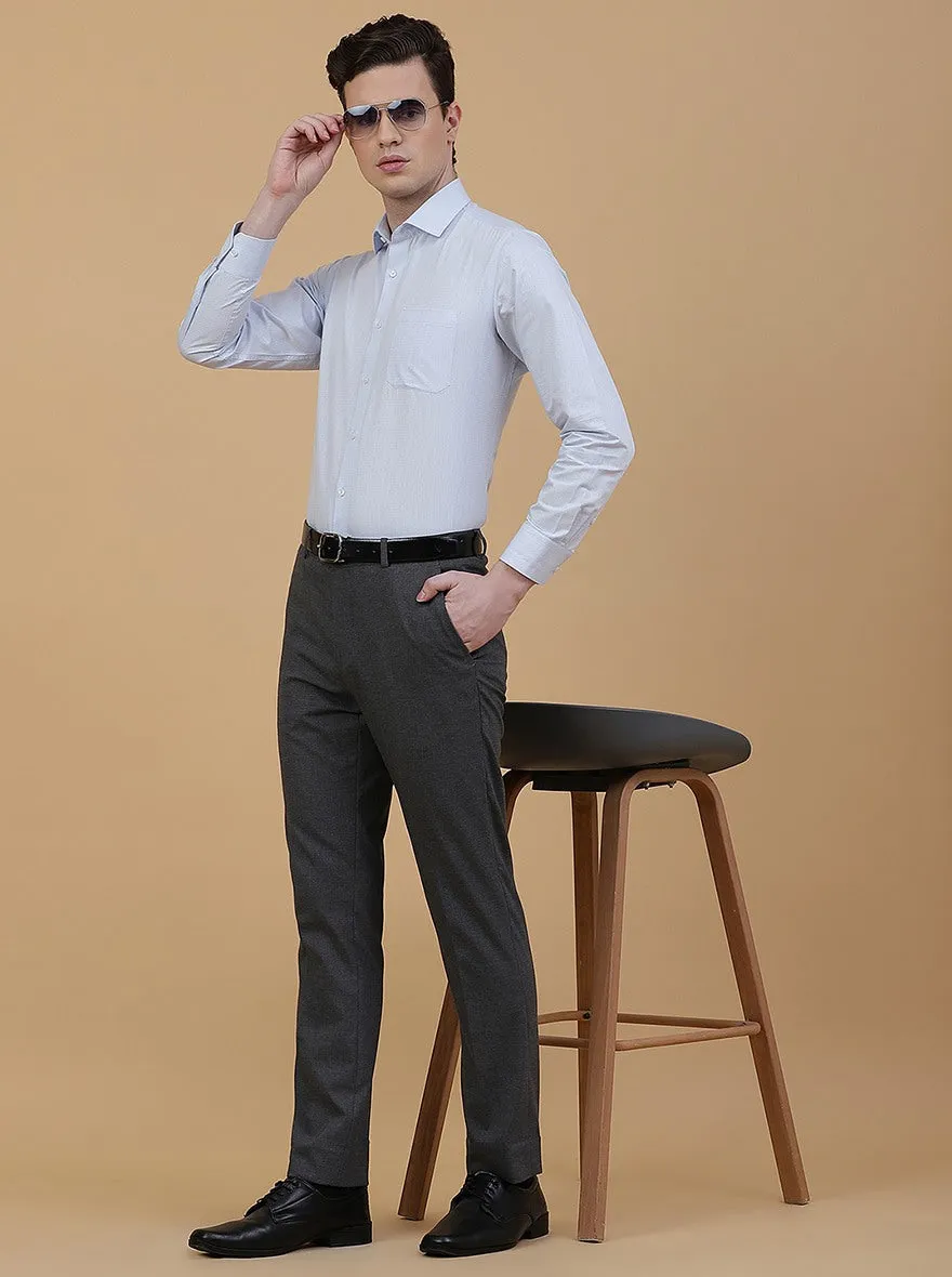 Light Blue Solid Slim Fit Formal Shirt | Greenfibre