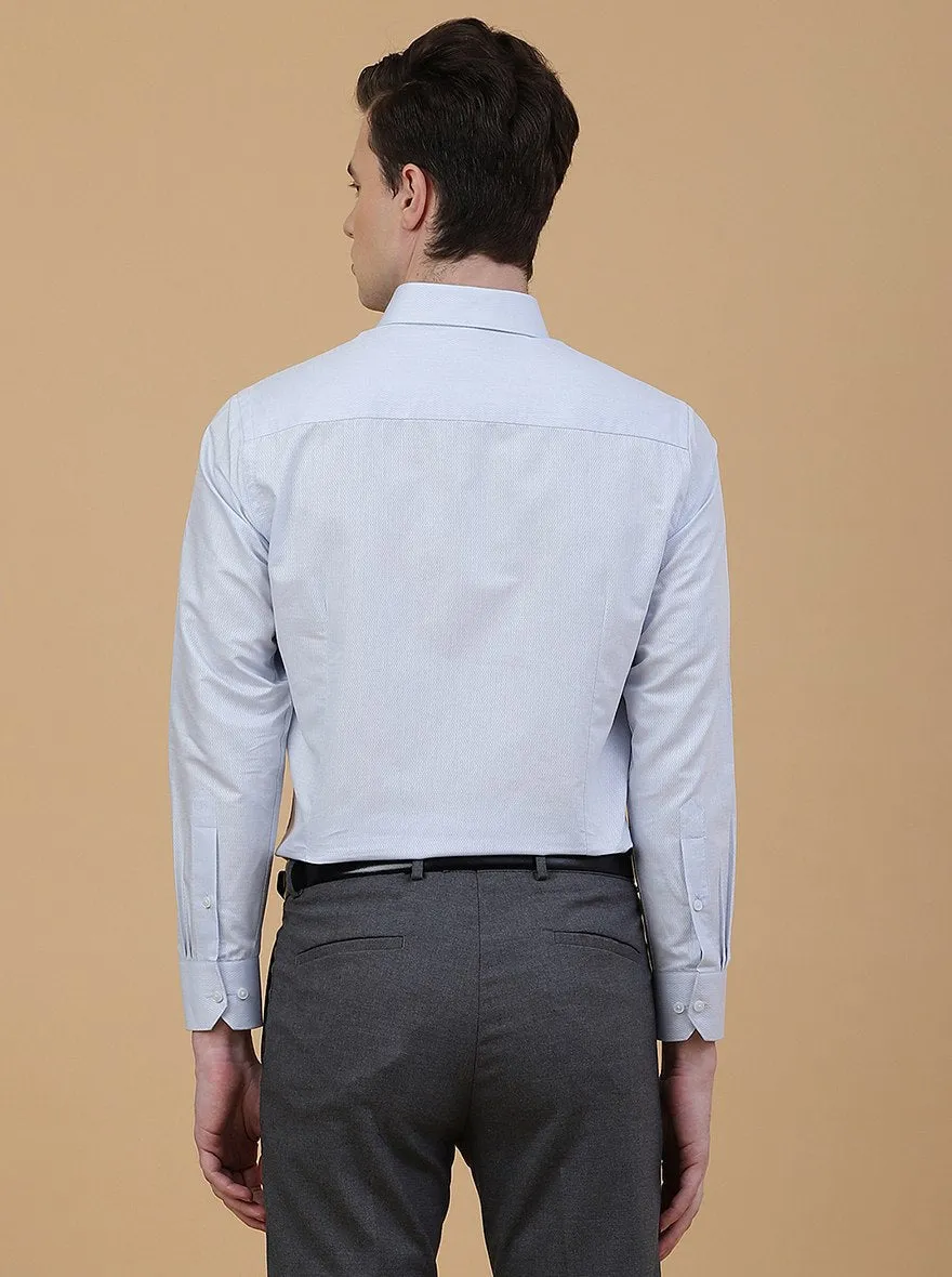 Light Blue Solid Slim Fit Formal Shirt | Greenfibre