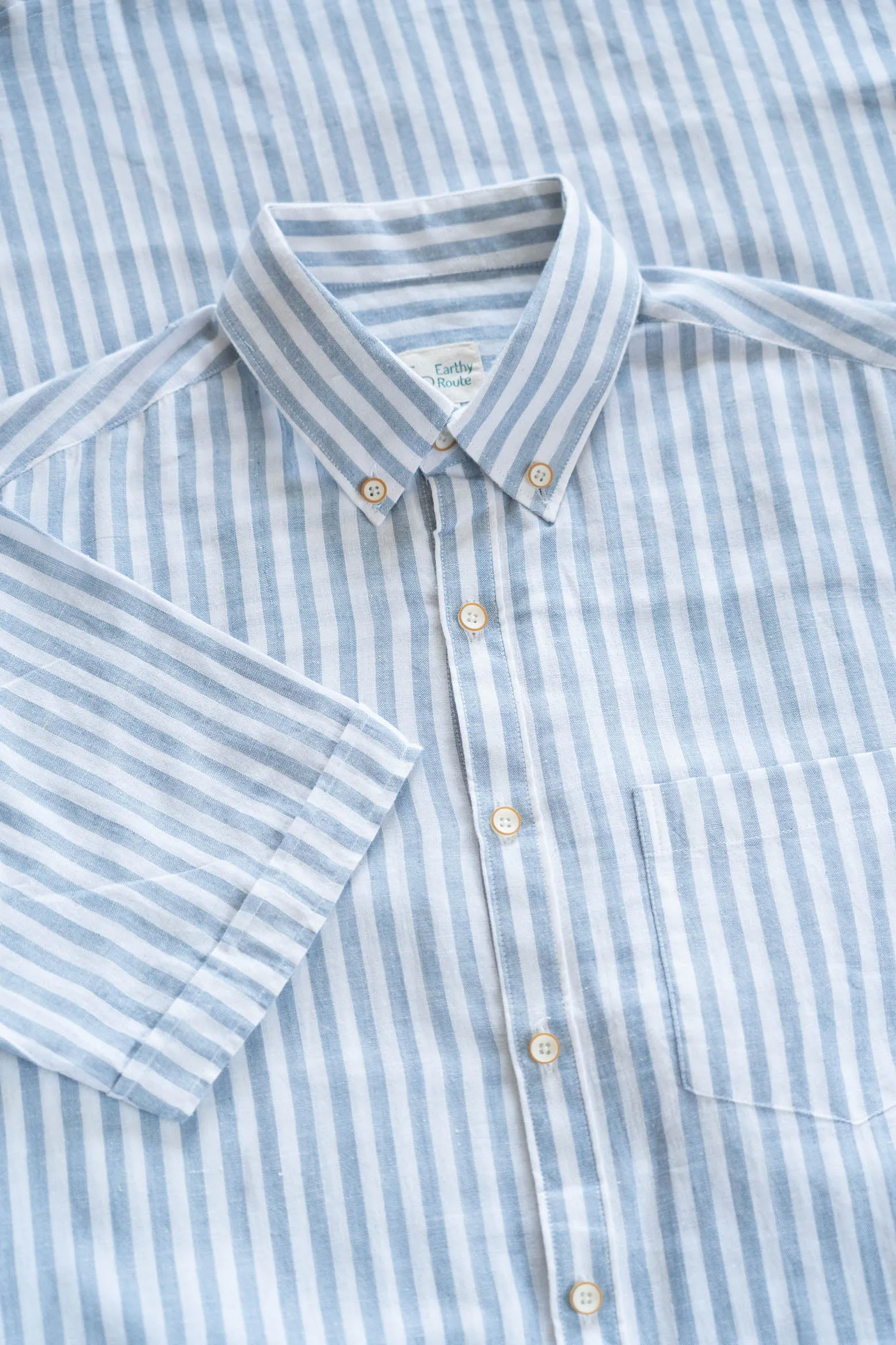 Light Blue Stripes · Button Down Collar · Half Sleeve Shirt