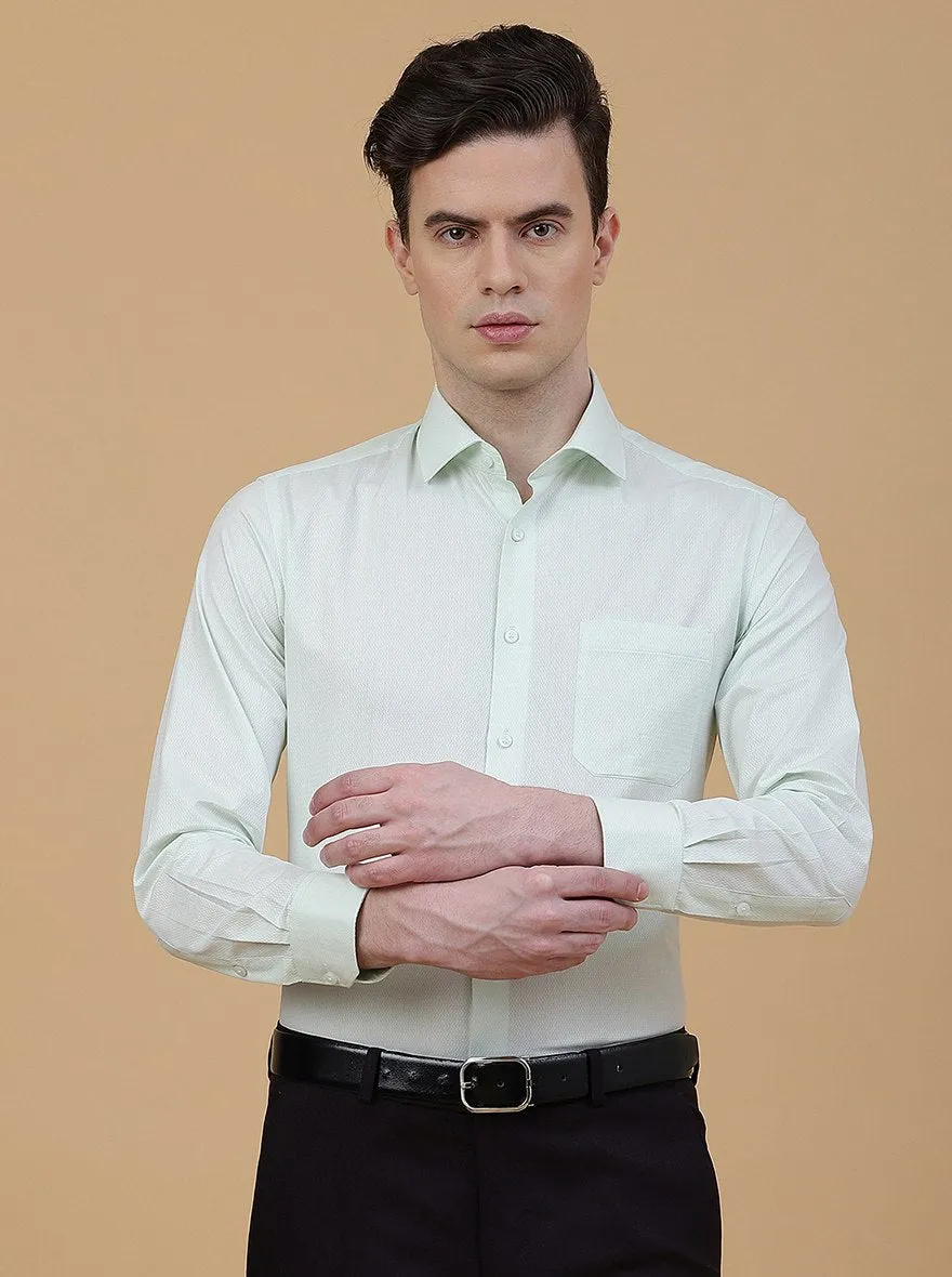 Light Green Solid Slim Fit Formal Shirt | Greenfibre