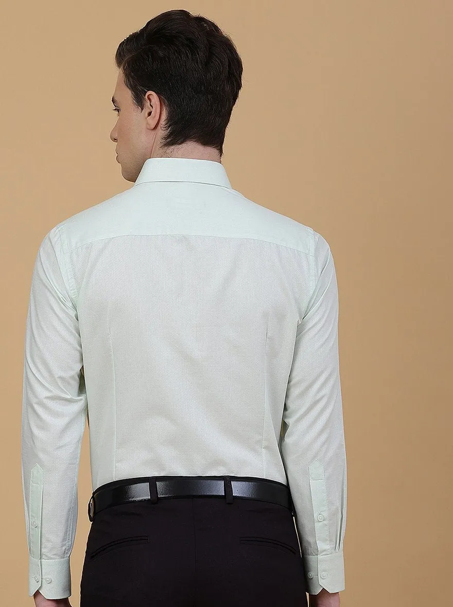Light Green Solid Slim Fit Formal Shirt | Greenfibre