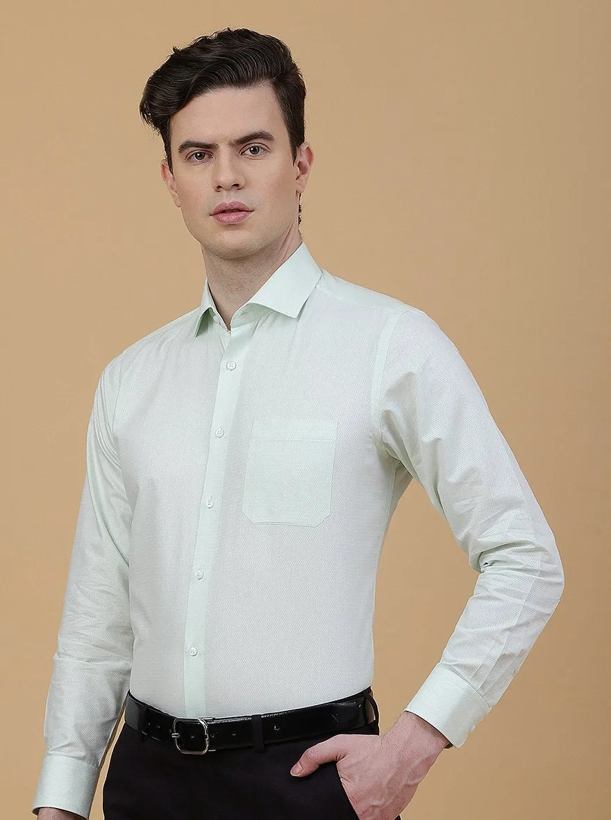 Light Green Solid Slim Fit Formal Shirt | Greenfibre