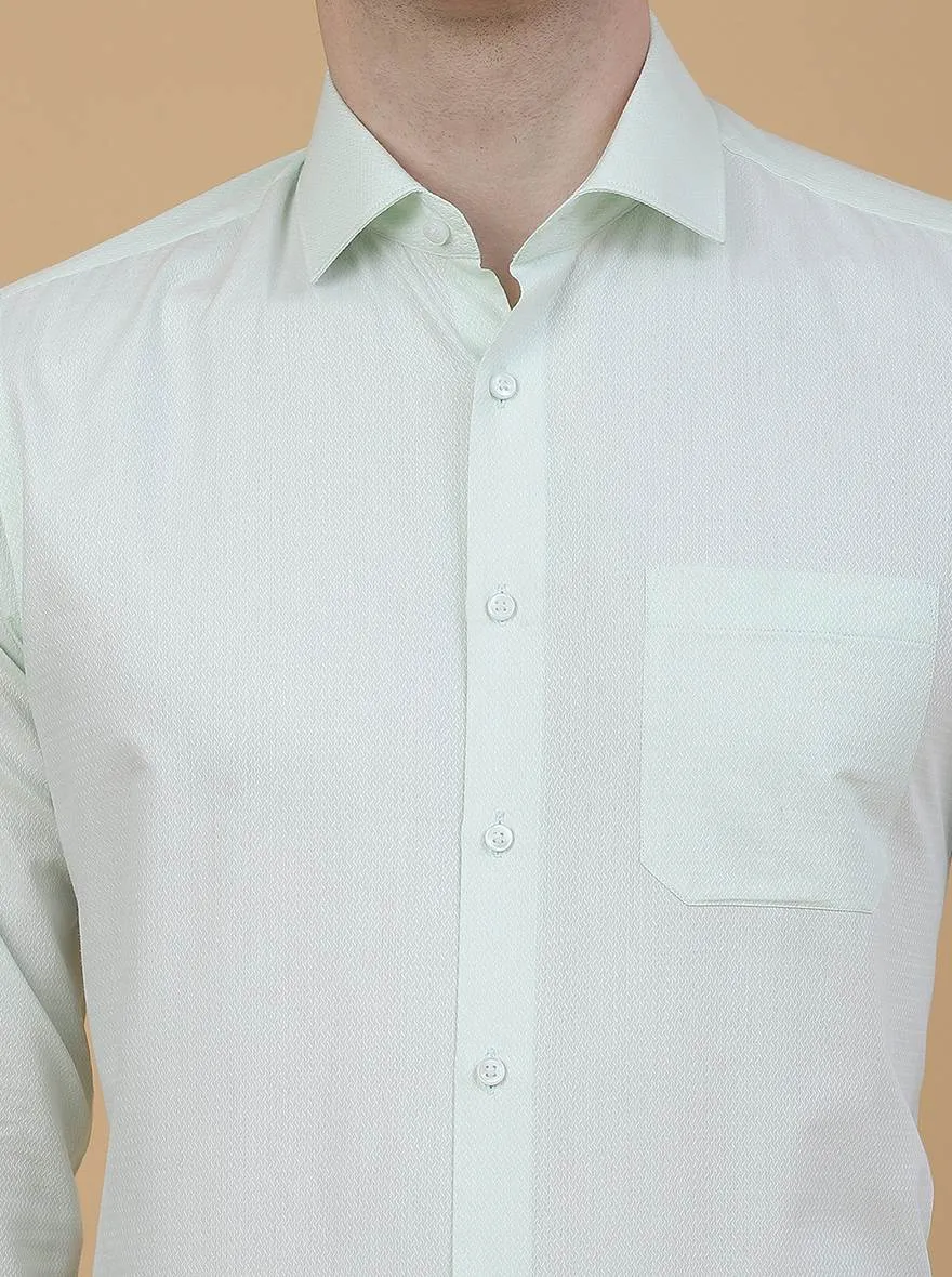 Light Green Solid Slim Fit Formal Shirt | Greenfibre
