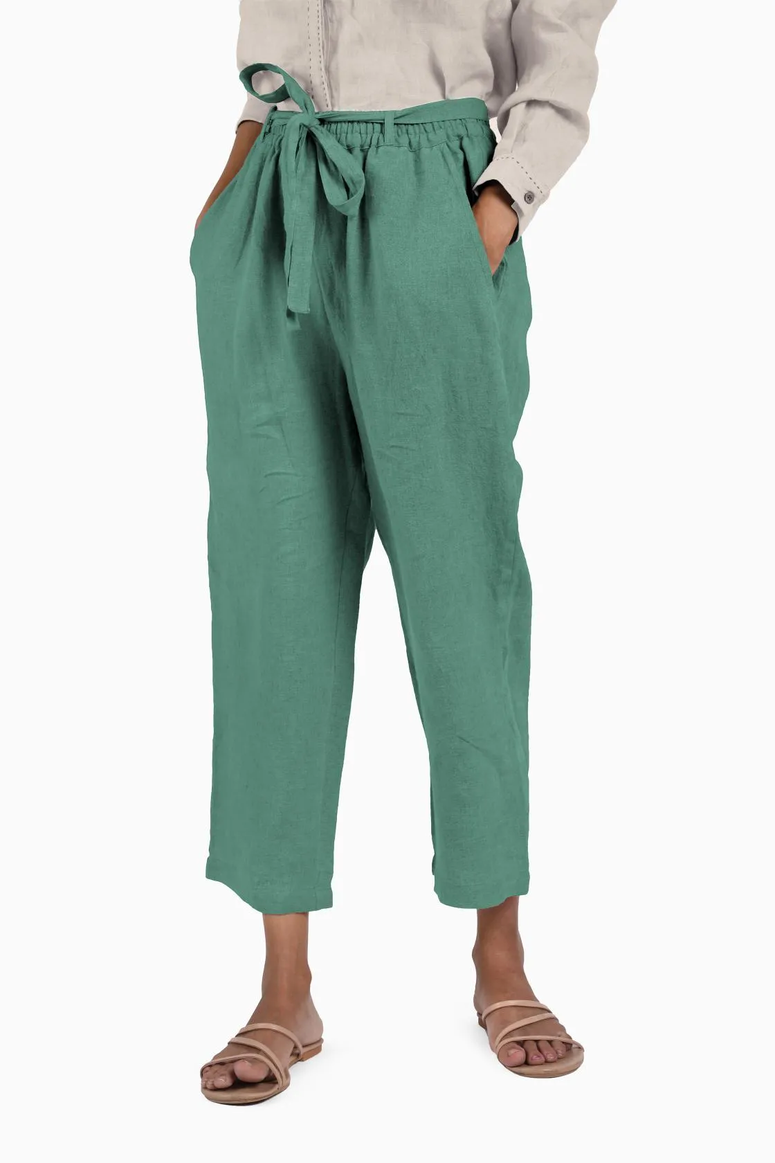Linen Fleur Pant-Sage Green