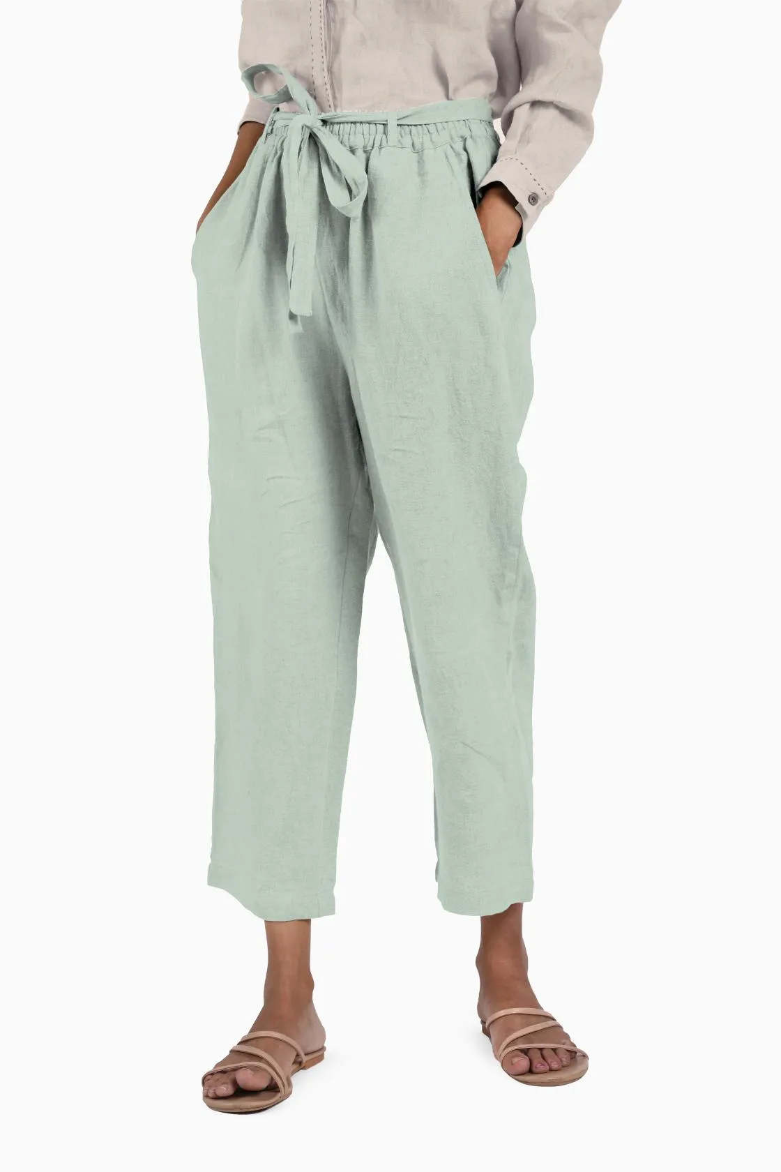 Linen Fleur Pant-Sage Green