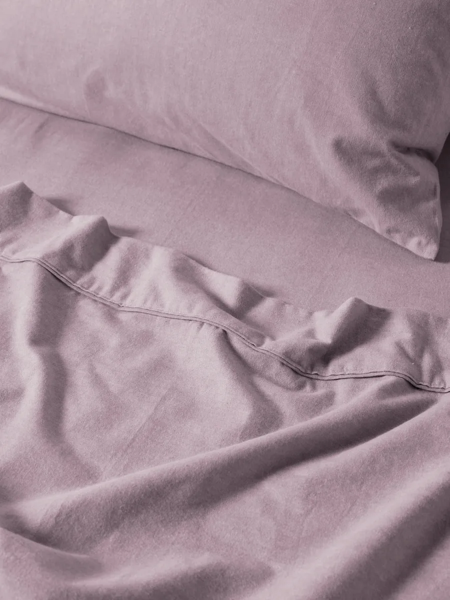 LINEN HOUSE PLAIN DYED FLANNELETTE SHEET SET - LAVENDER