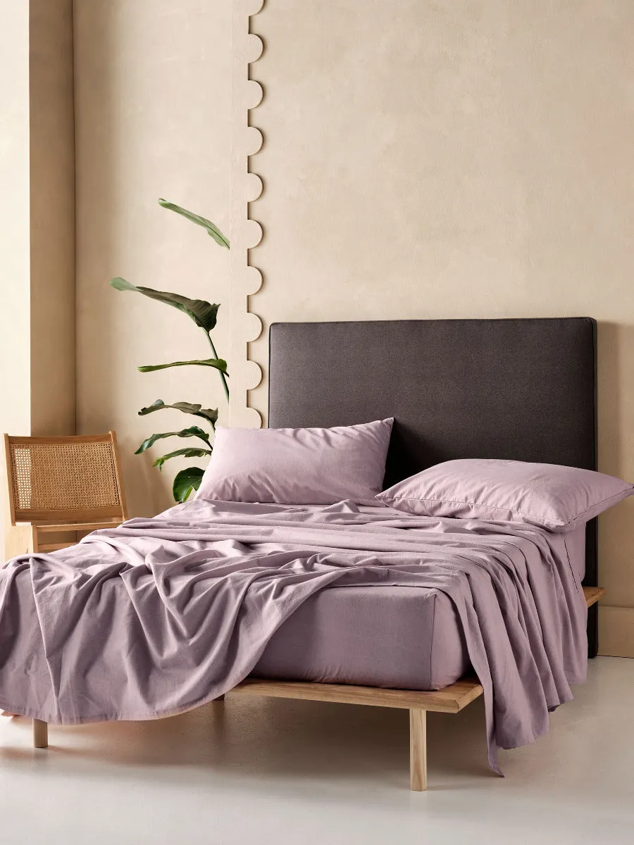 LINEN HOUSE PLAIN DYED FLANNELETTE SHEET SET - LAVENDER