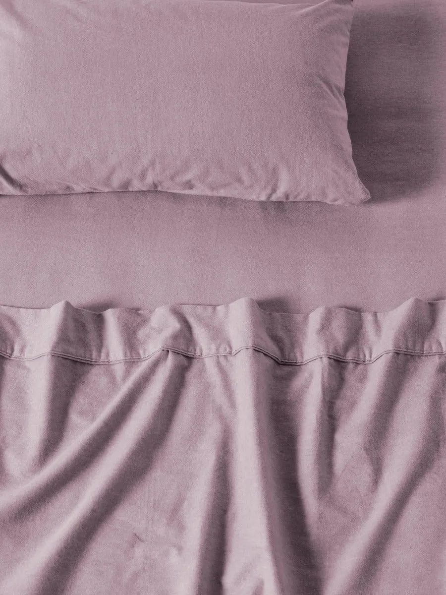 LINEN HOUSE PLAIN DYED FLANNELETTE SHEET SET - LAVENDER