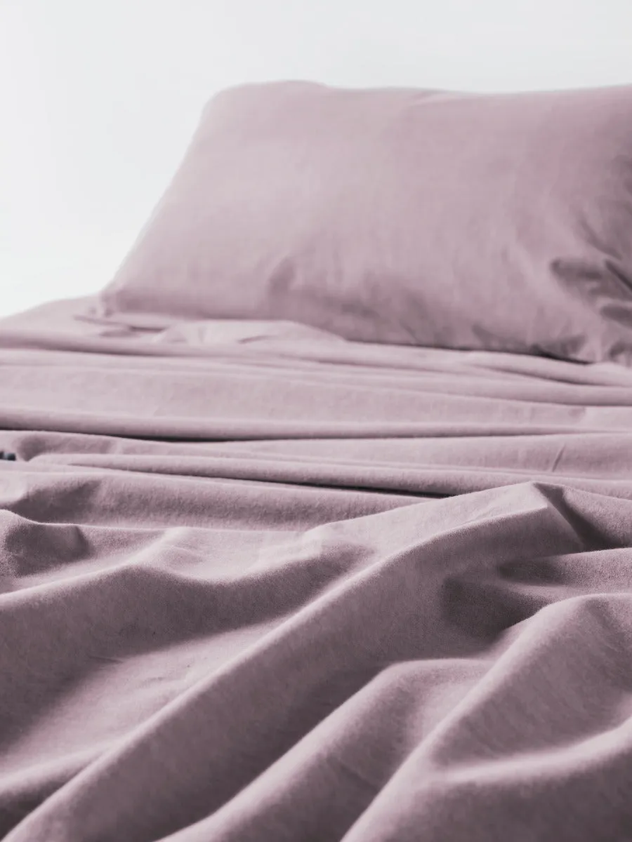 LINEN HOUSE PLAIN DYED FLANNELETTE SHEET SET - LAVENDER