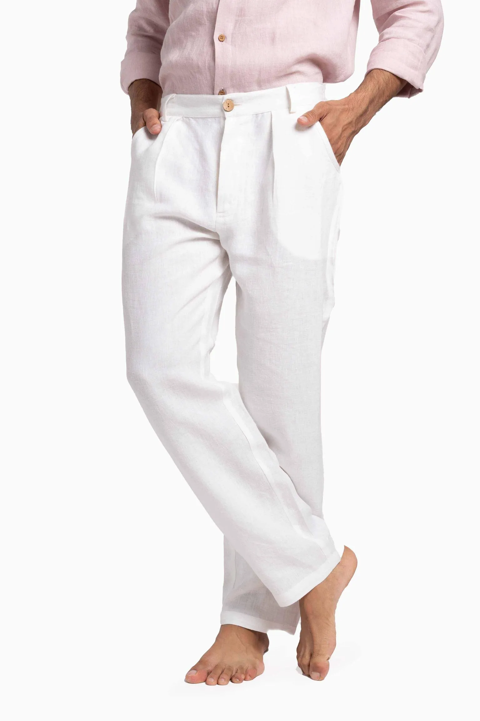 Linen Silas Pant-Oatmeal