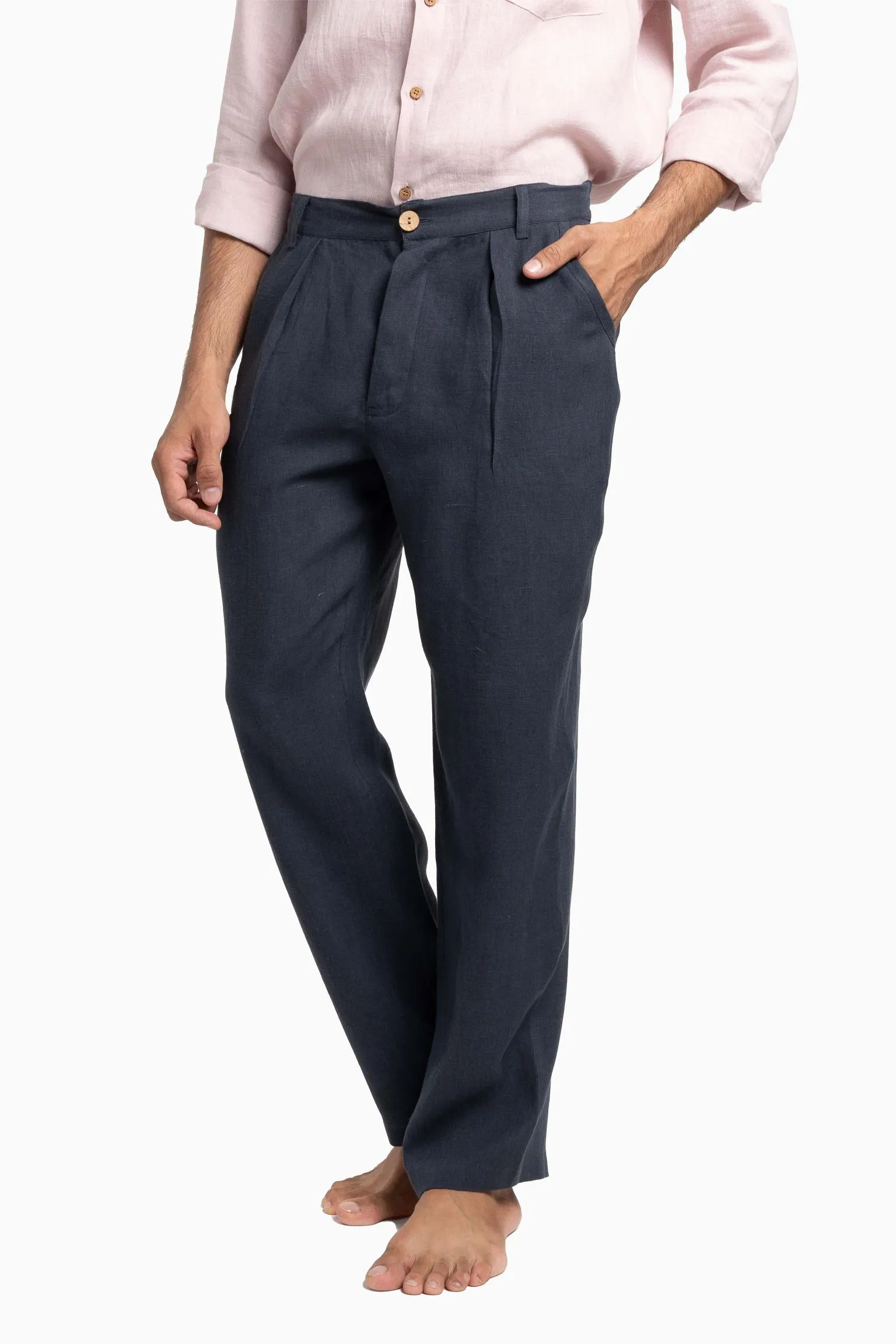 Linen Silas Pant-Oatmeal