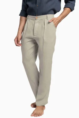 Linen Silas Pant-Oatmeal