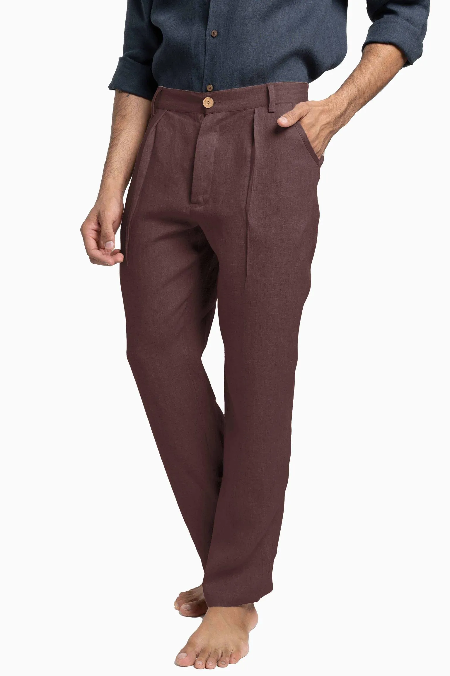Linen Silas Pant-Oatmeal