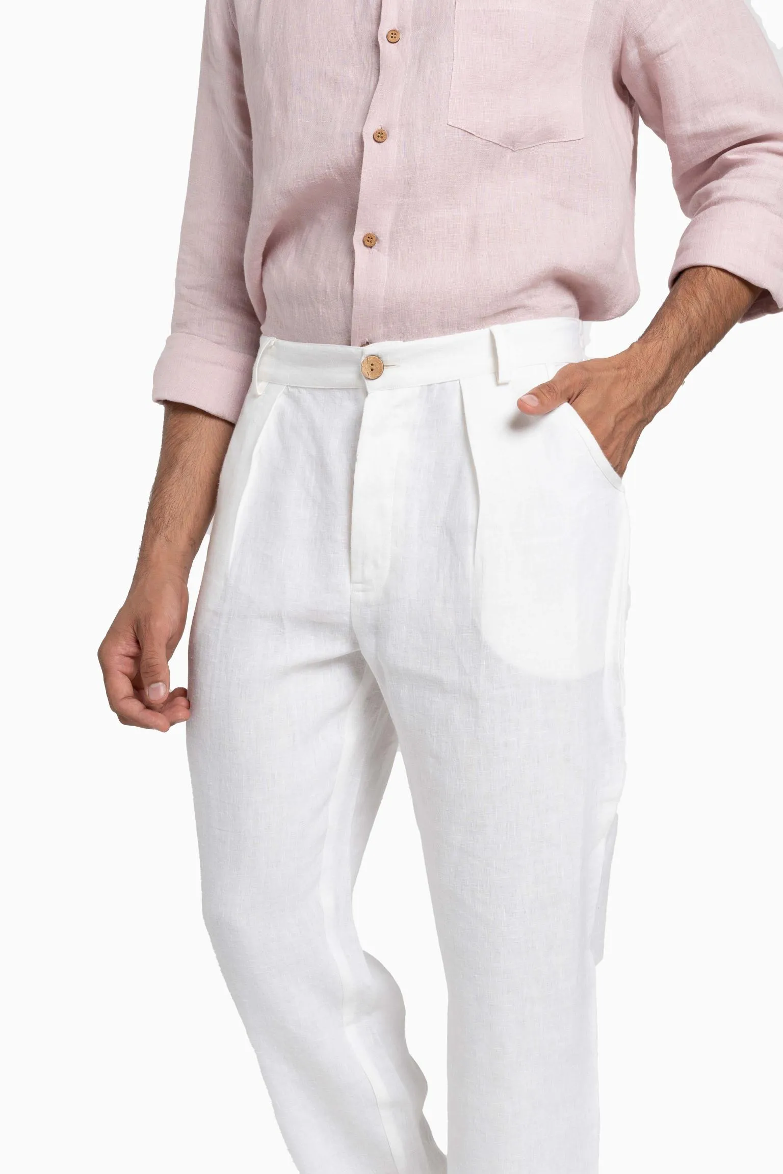 Linen Silas Pant-Oatmeal