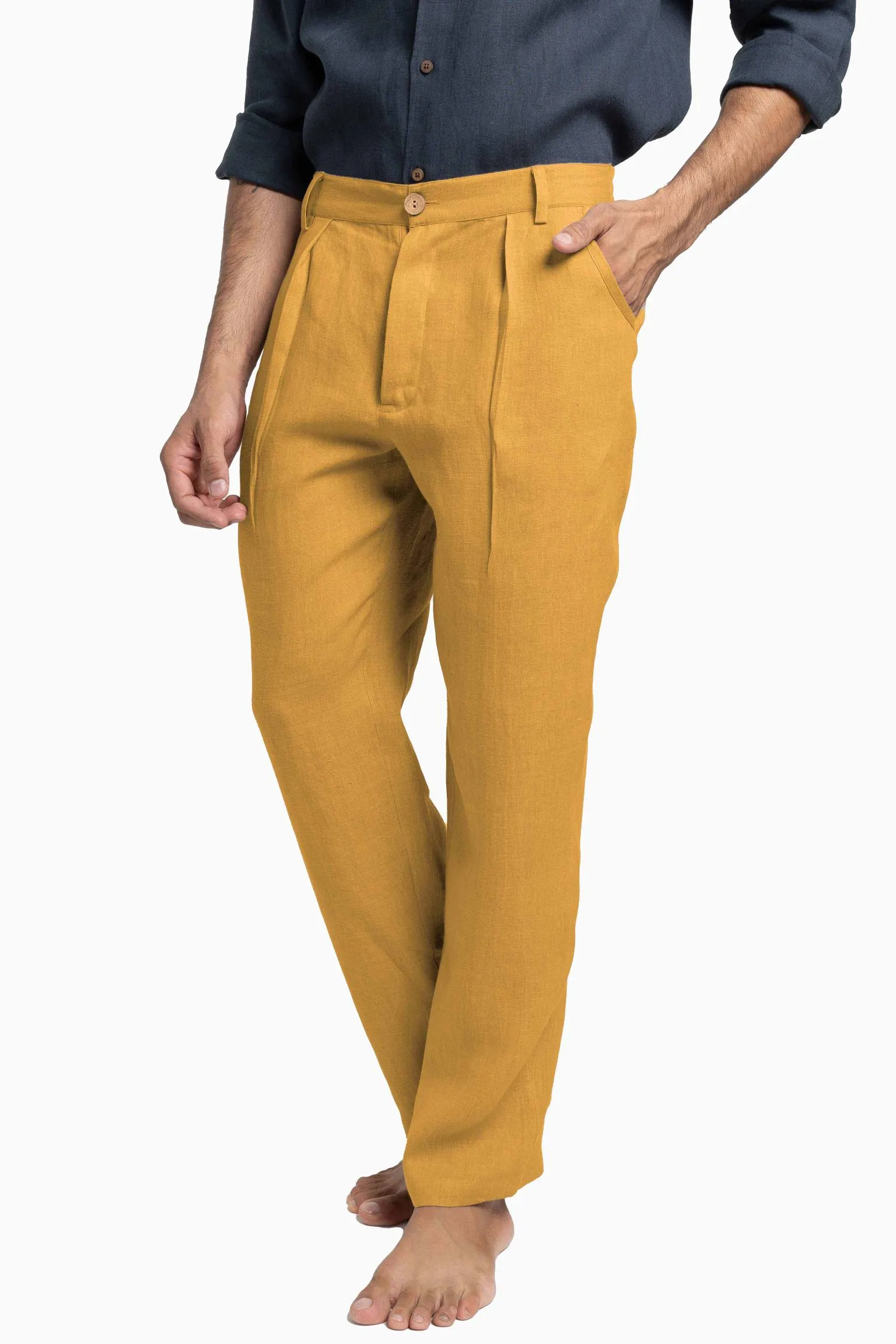 Linen Silas Pant-Oatmeal