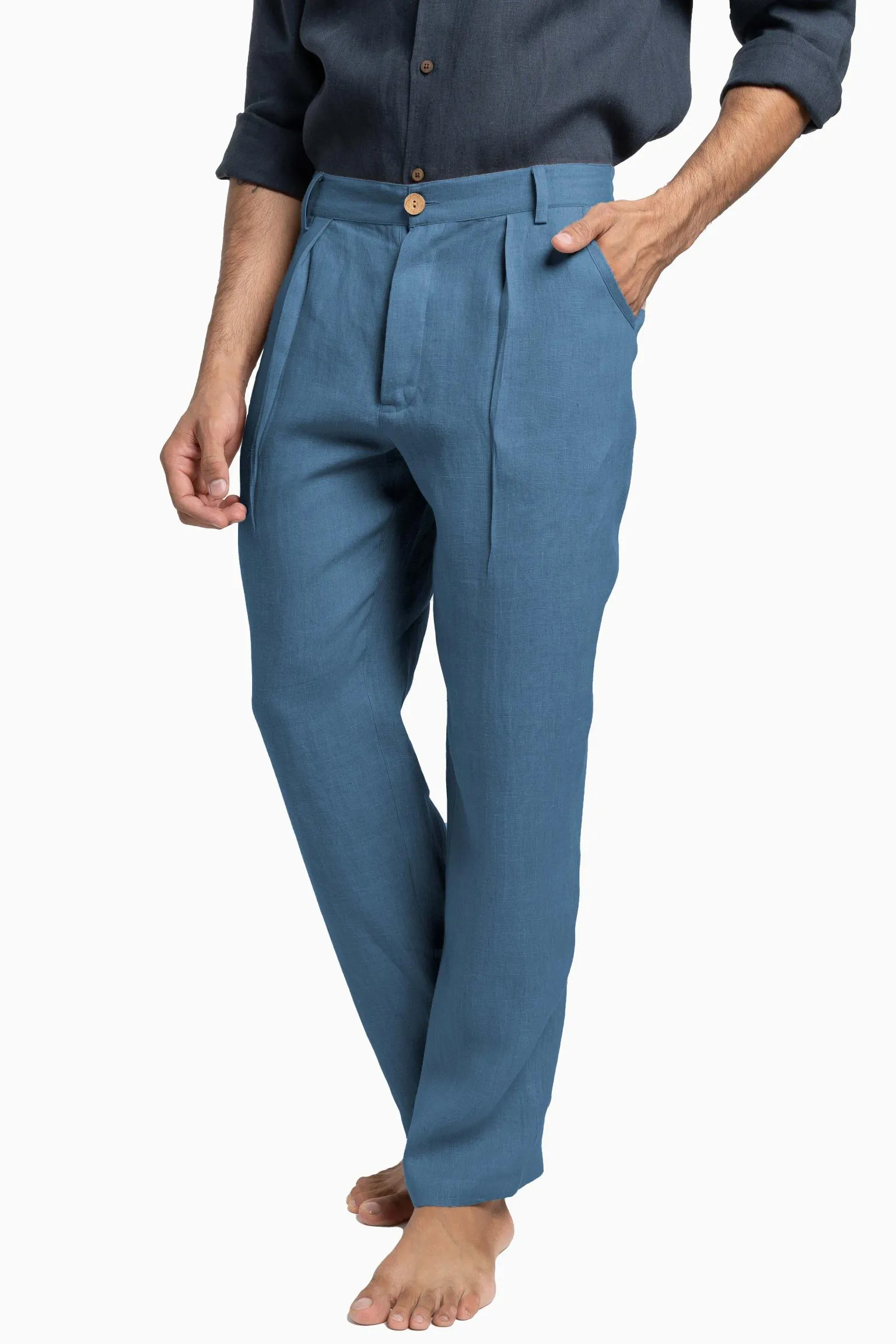Linen Silas Pant-Oatmeal