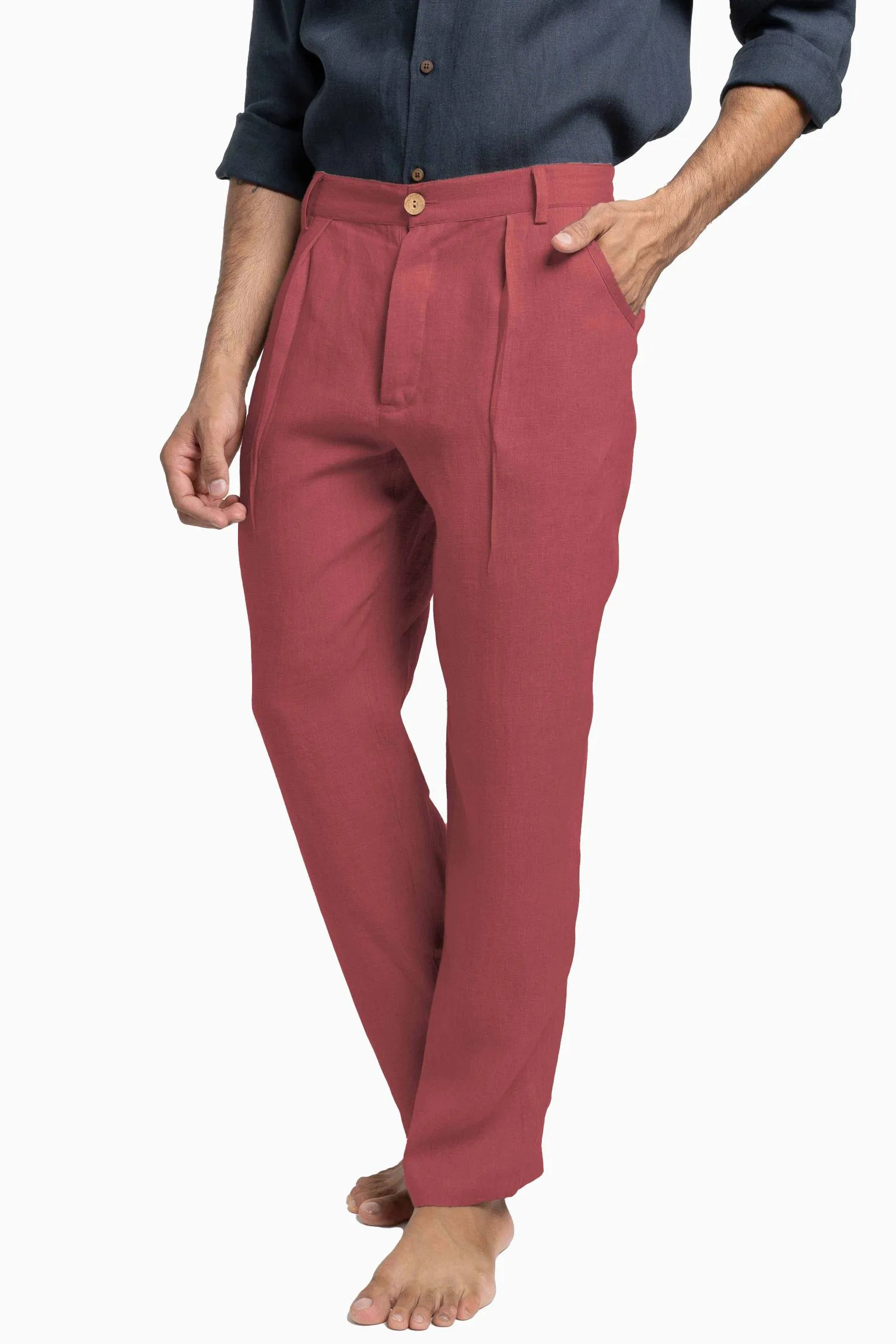 Linen Silas Pant-Oatmeal