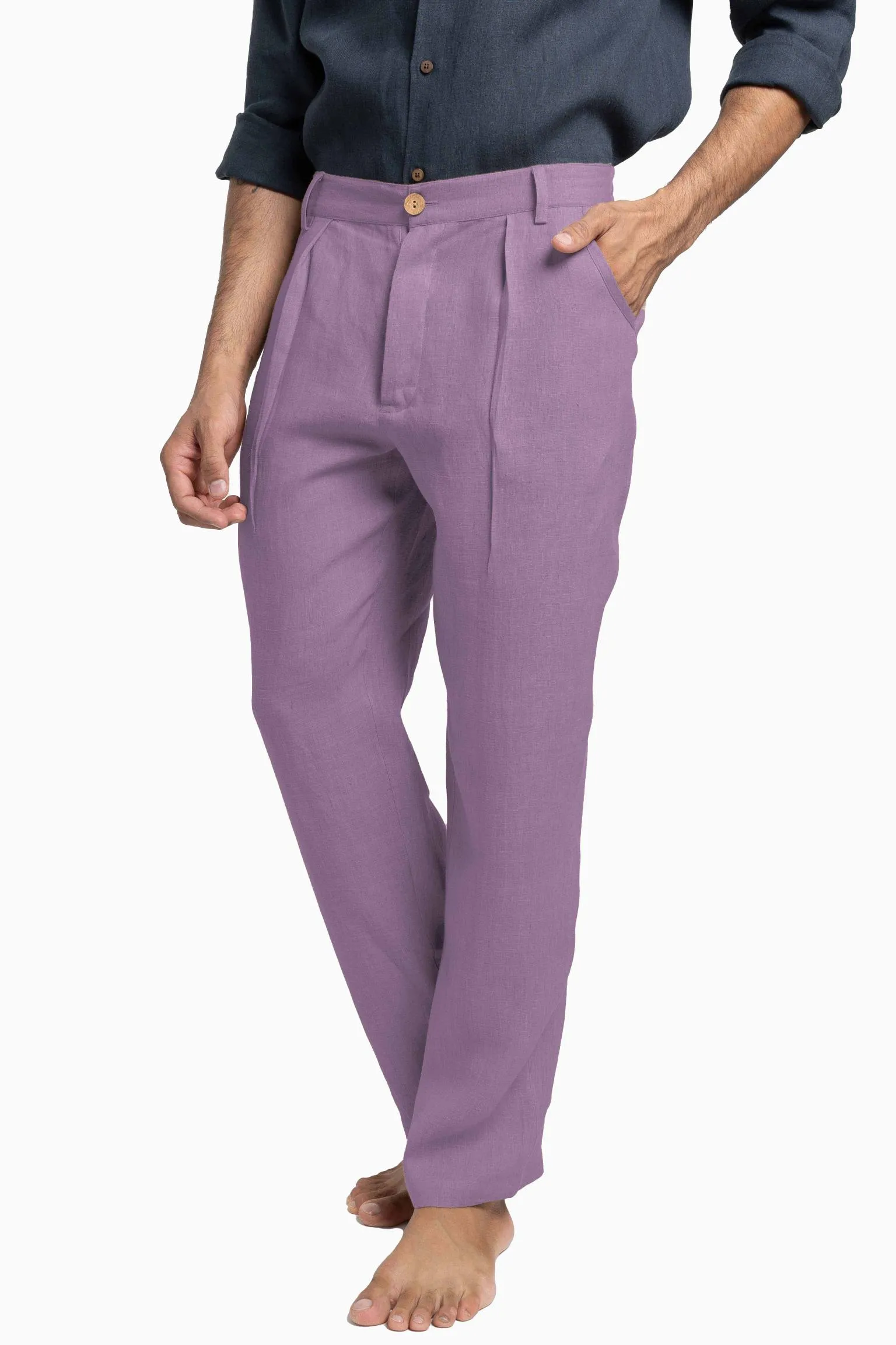 Linen Silas Pant-Oatmeal