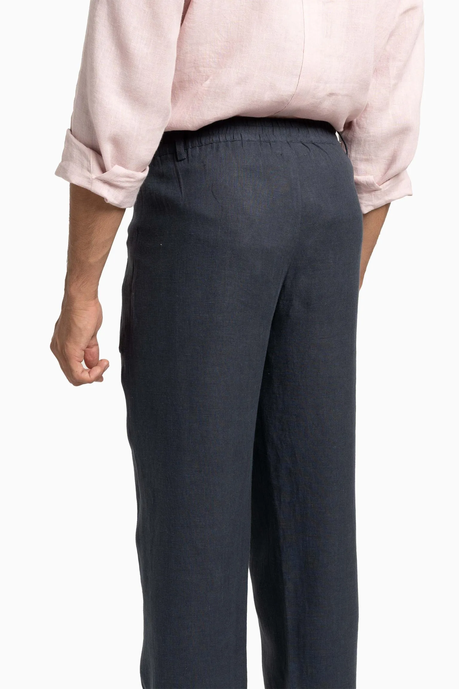 Linen Silas Pant-Stormy Blue