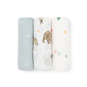 Little Unicorn Cotton Muslin Swaddle Set (Party Animals)