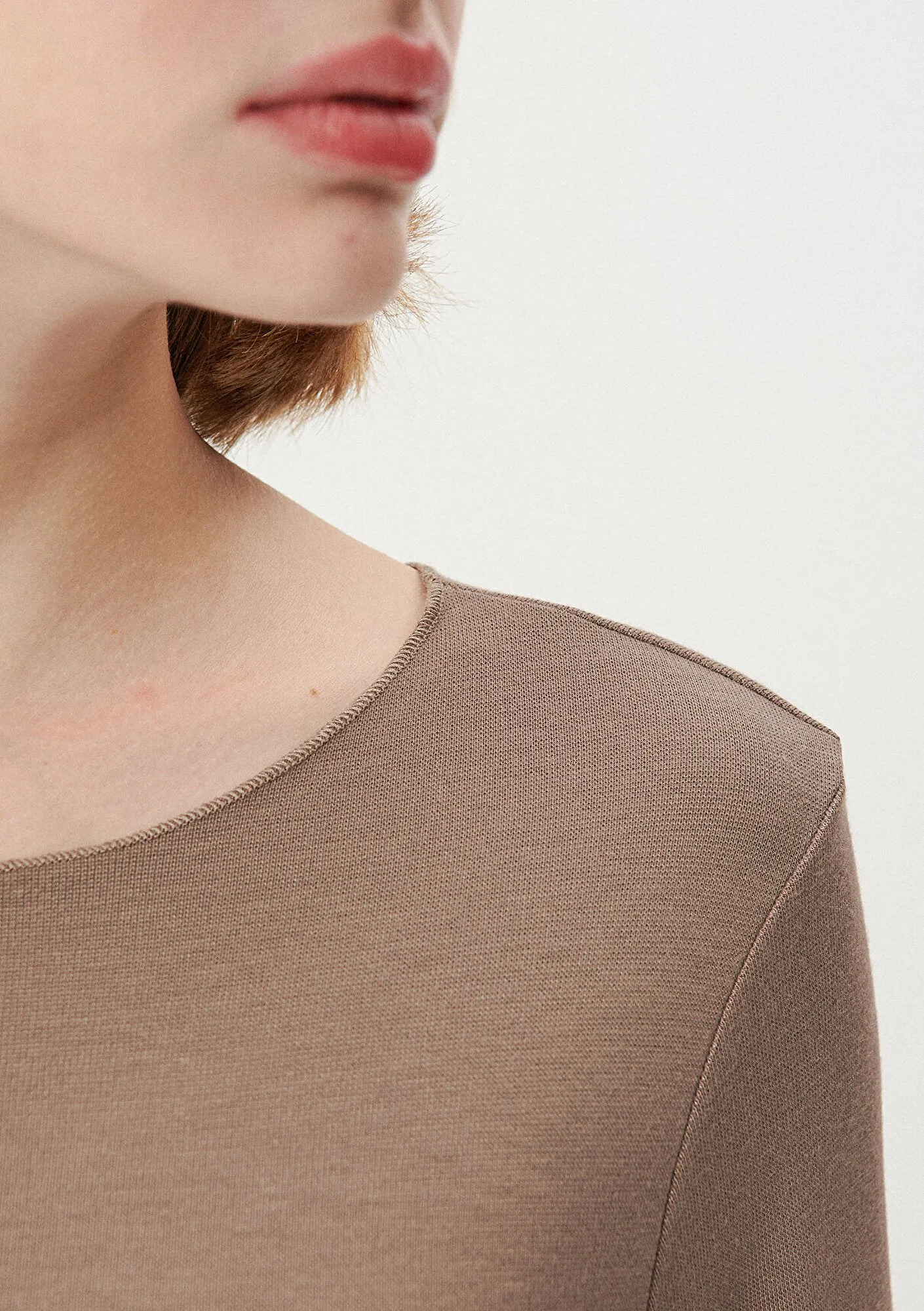 Lond Sleeve Brown Basic T-Shirt