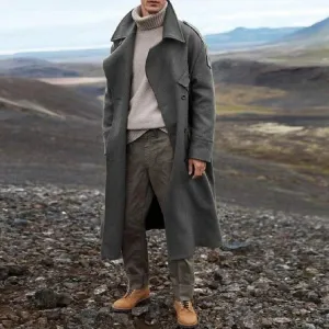 Long, loose-fitting men's overcoat
