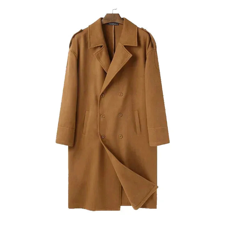 Long, loose-fitting men's overcoat