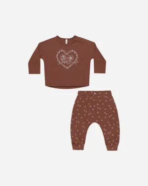 Long Sleeve Tee   Pant Set || Posey Heart