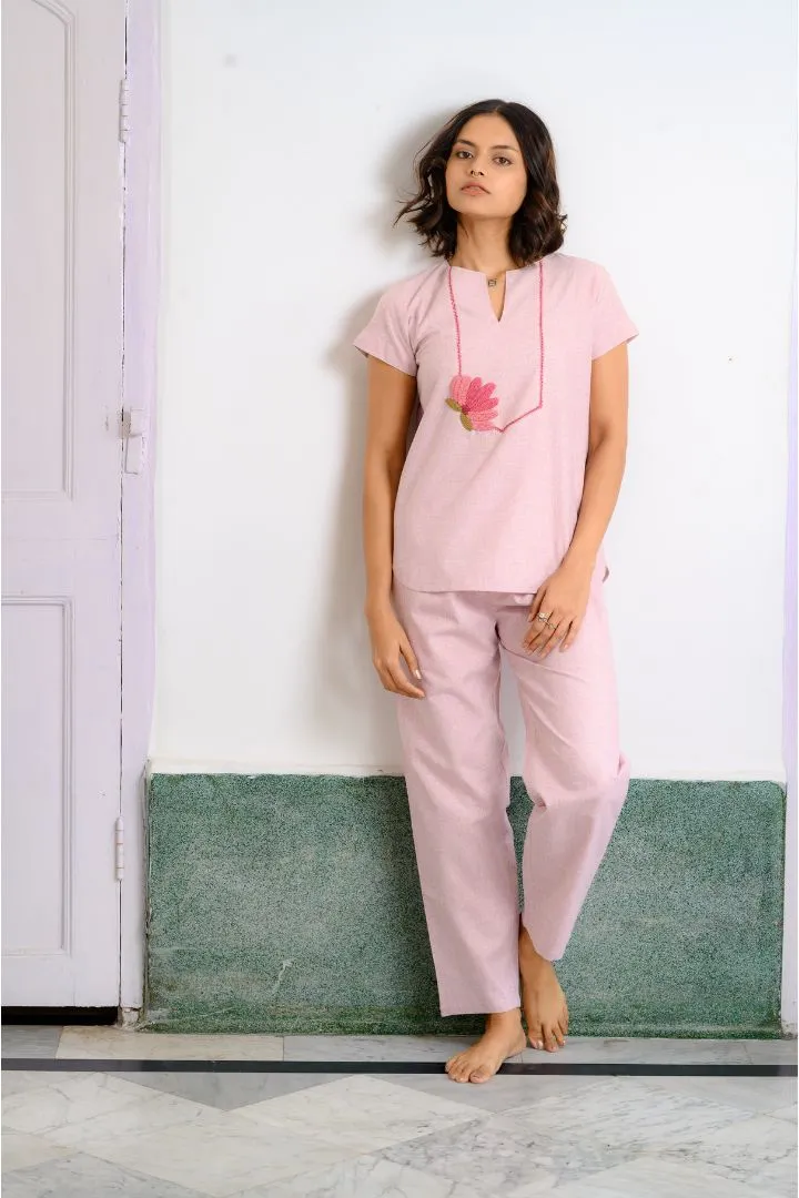 Lotus Bloom Cotton Pajama Set