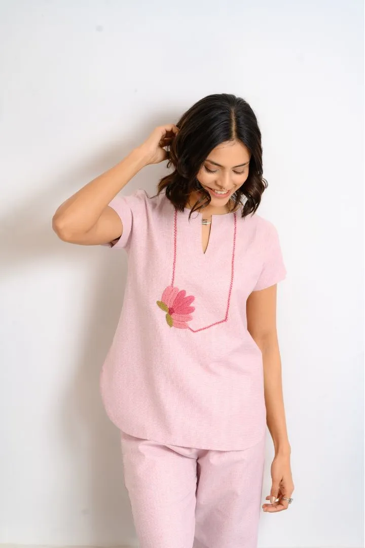 Lotus Bloom Cotton Pajama Set