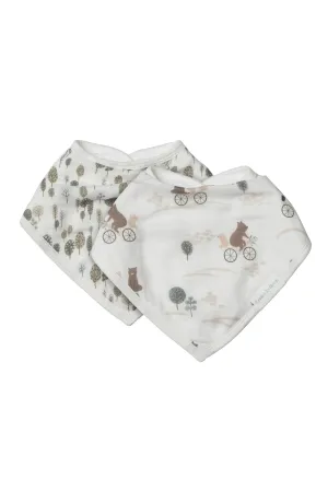 Loulou Lollipop Bandana Bib Set - Bears on Bikes