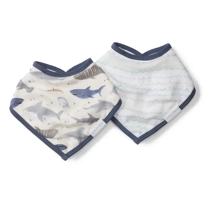 Loulou Lollipop Bandana Bib Set - Sharks