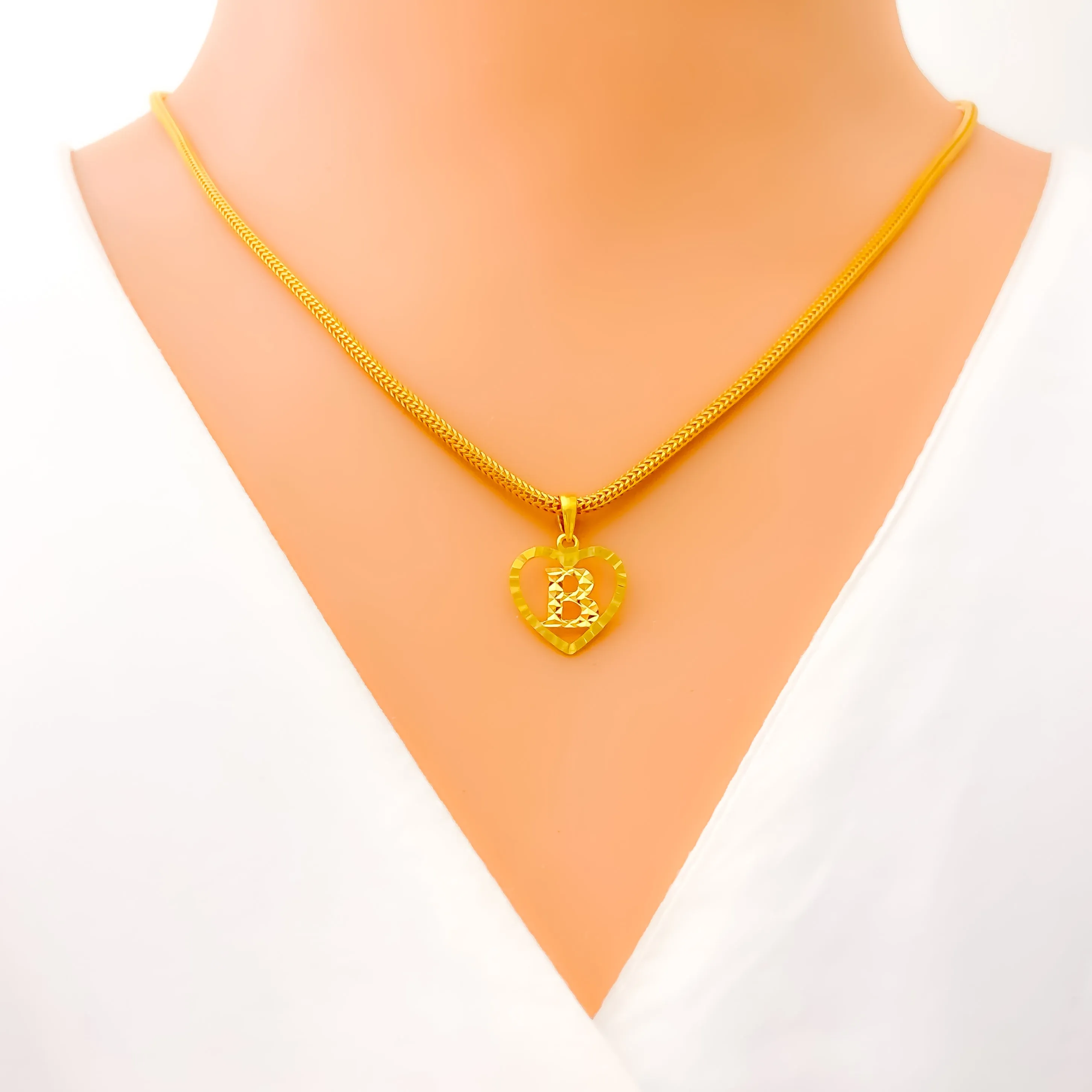 Lovely Chic B 22k Gold Letter Pendant