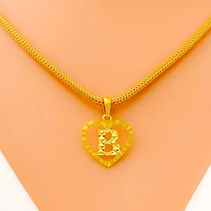 Lovely Chic B 22k Gold Letter Pendant