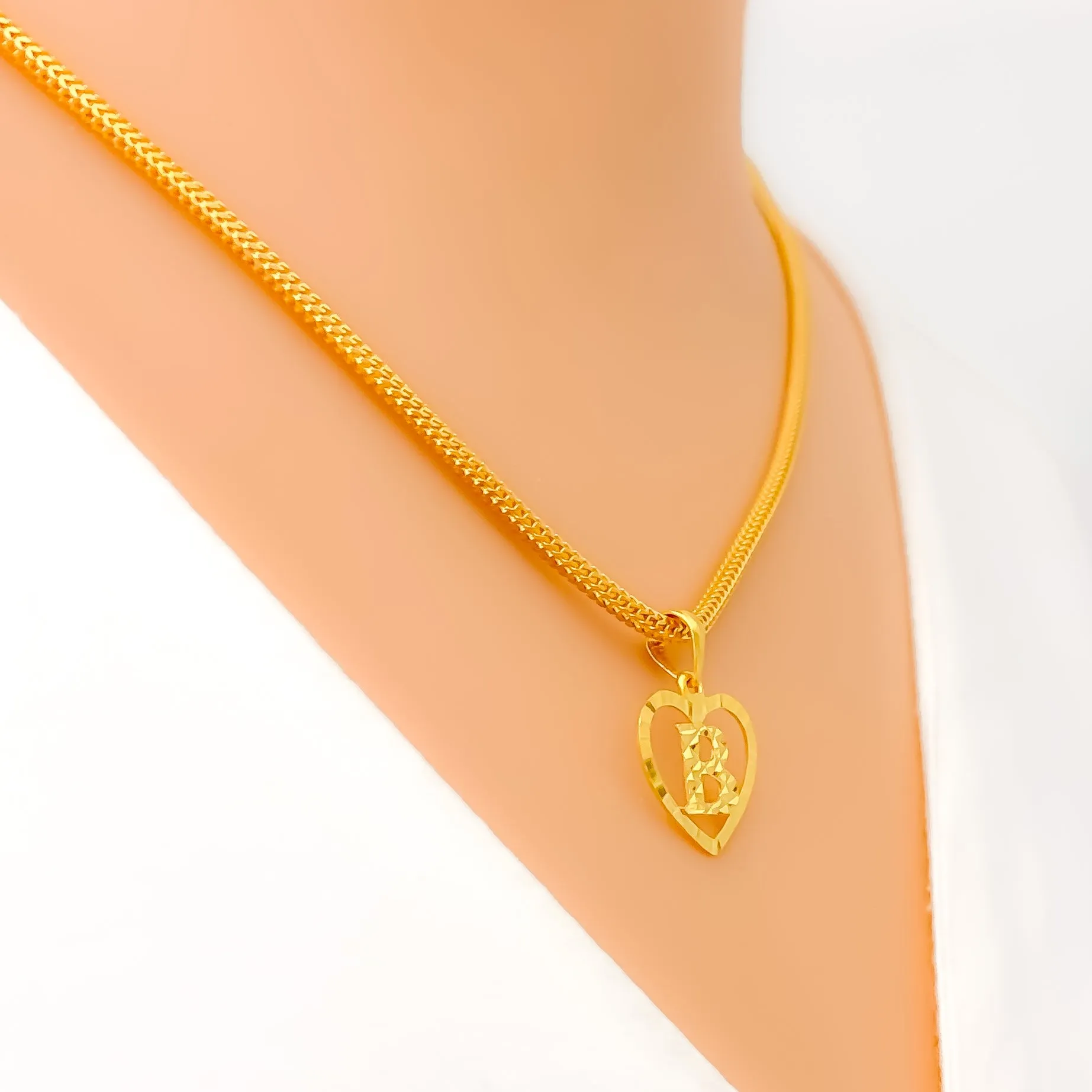 Lovely Chic B 22k Gold Letter Pendant