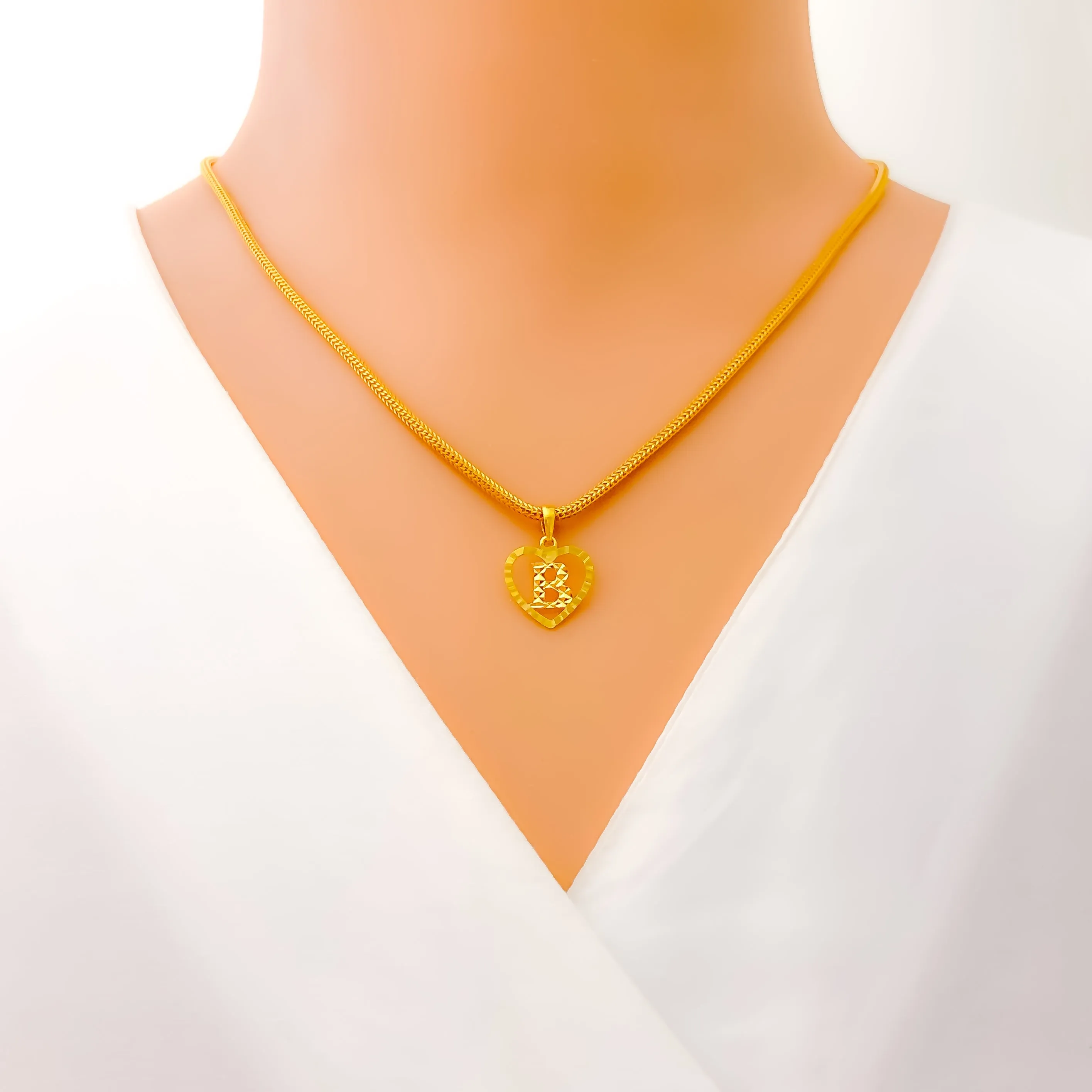 Lovely Chic B 22k Gold Letter Pendant
