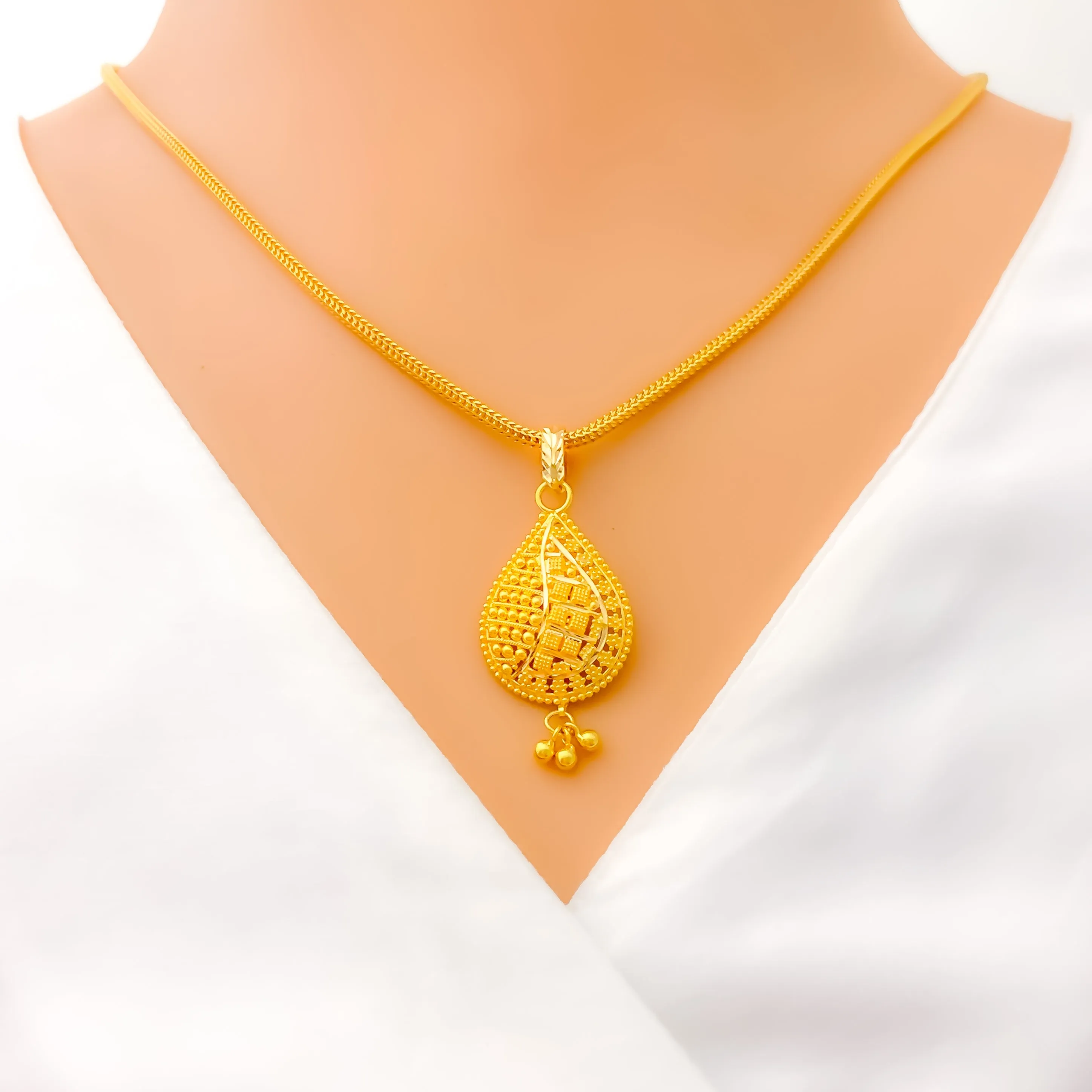 Lovely Pear 22k Gold Pendant