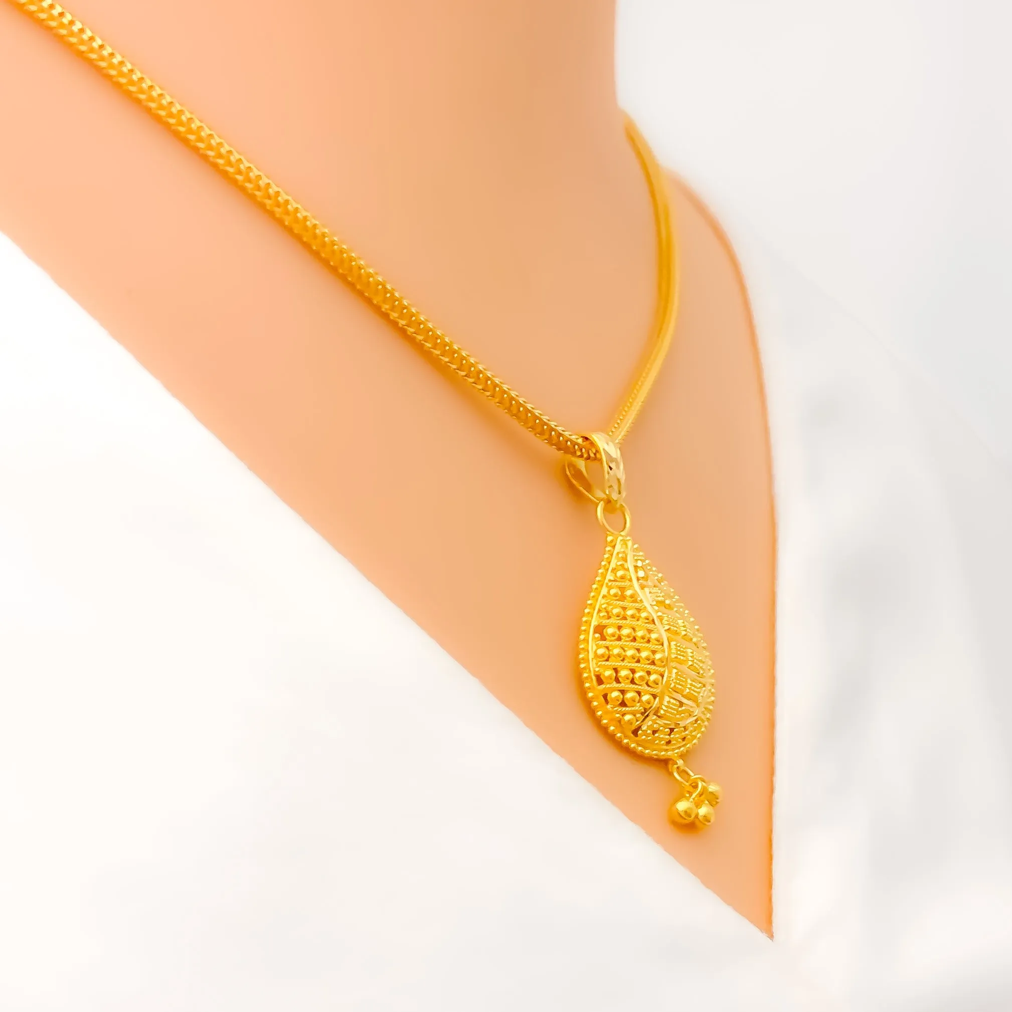 Lovely Pear 22k Gold Pendant