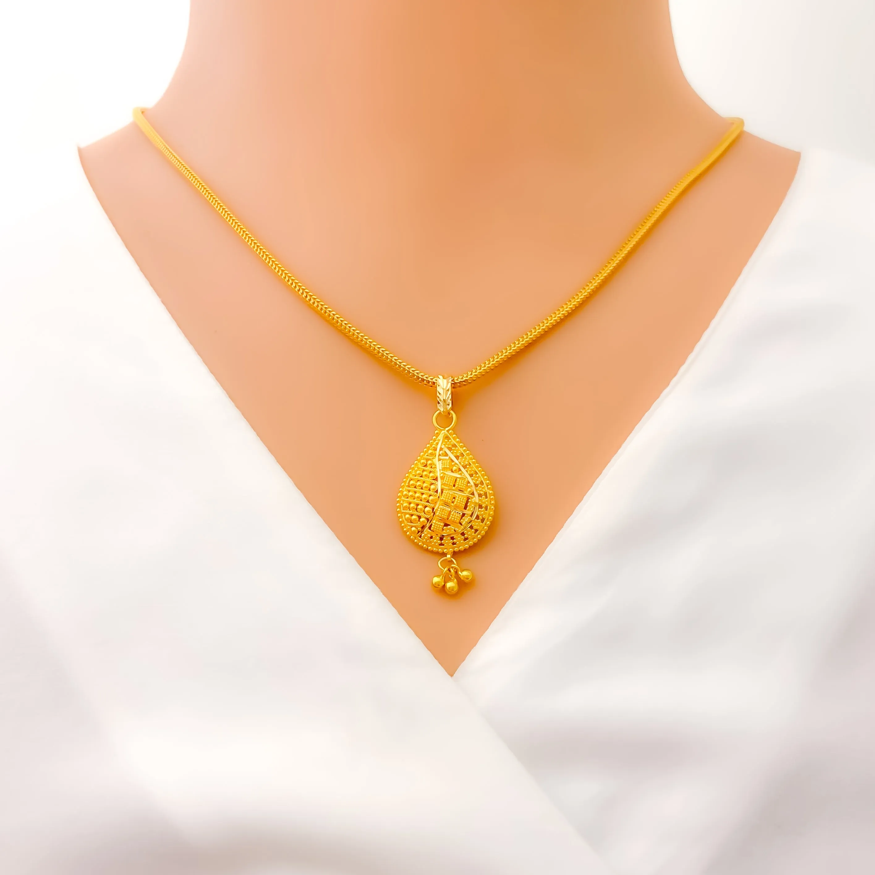 Lovely Pear 22k Gold Pendant